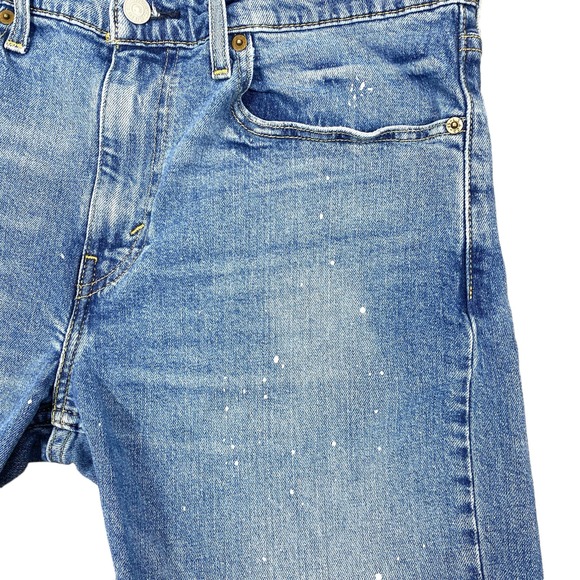 Levi's Cutoff Jean Shorts Women's Unisex 33" x 5.5" Stretch Denim Paint Splatter - Picture 9 of 12